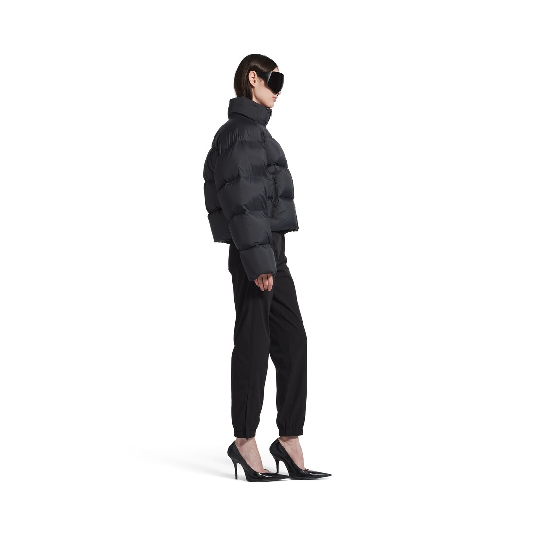 Women's Cropped Puffer in Black