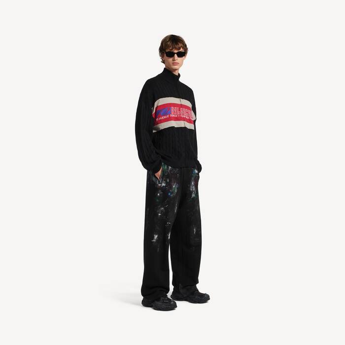 Uomo's Pantaloni Da Jogging Baggy Painter's Shirt in Nero - Uomo | Balenciaga Italia IT - Image 1