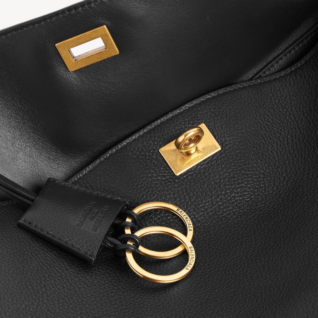 Rodeo Handtasche Gro&szlig; Genarbtes Kalbsleder f&uuml;r Damen in Schwarz | Balenciaga Deutschland DE - Image 6