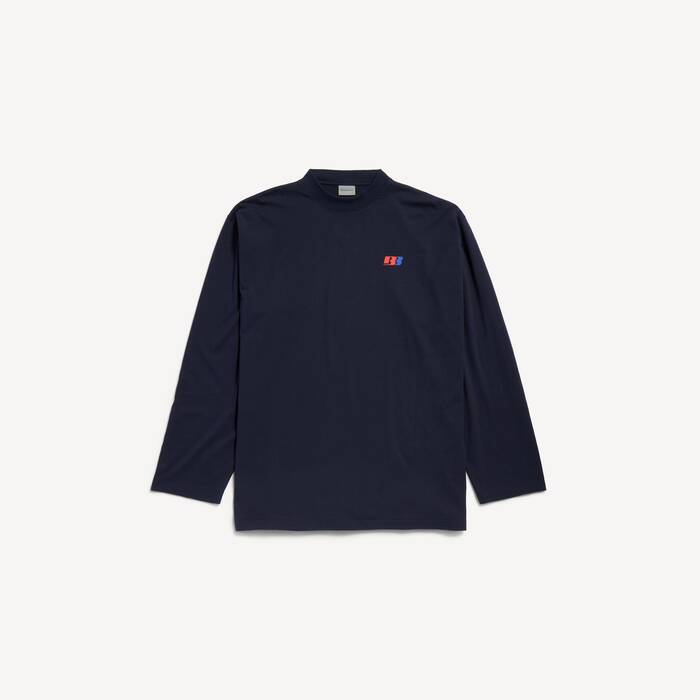 Men's 80s Sport Long Sleeves Oversized T-shirt in Navy - Men | Balenciaga Czech Republic EN - Image 2
