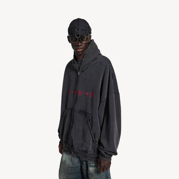 dirac equation pulled zip-up hoodie large fit