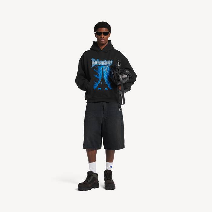 ブラック の メンズ Paris Thunderstorm フーディ ミディアムフィット - メンズ | Balenciaga 日本 JA - Image 3