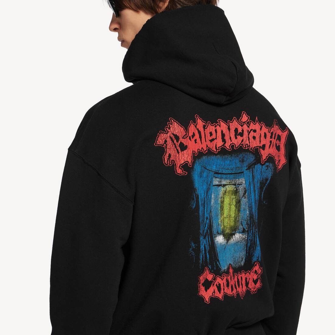 Sudadera Con Capucha Y Cremallera Salon De Couture Regular Fit para Hombre en Negro | Balenciaga Espa&ntilde;a ES - Image 6