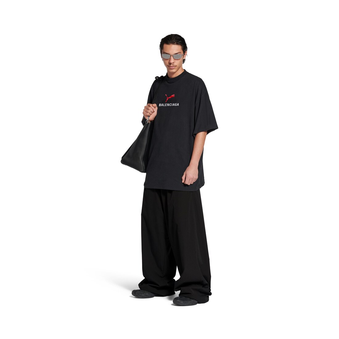 Balenciaga I Puma Oversized T-shirt in Black Faded
