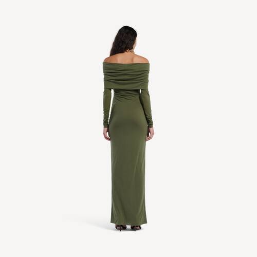 long sleeve off-shoulder dress