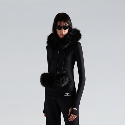 fluffy zip-up hoodie