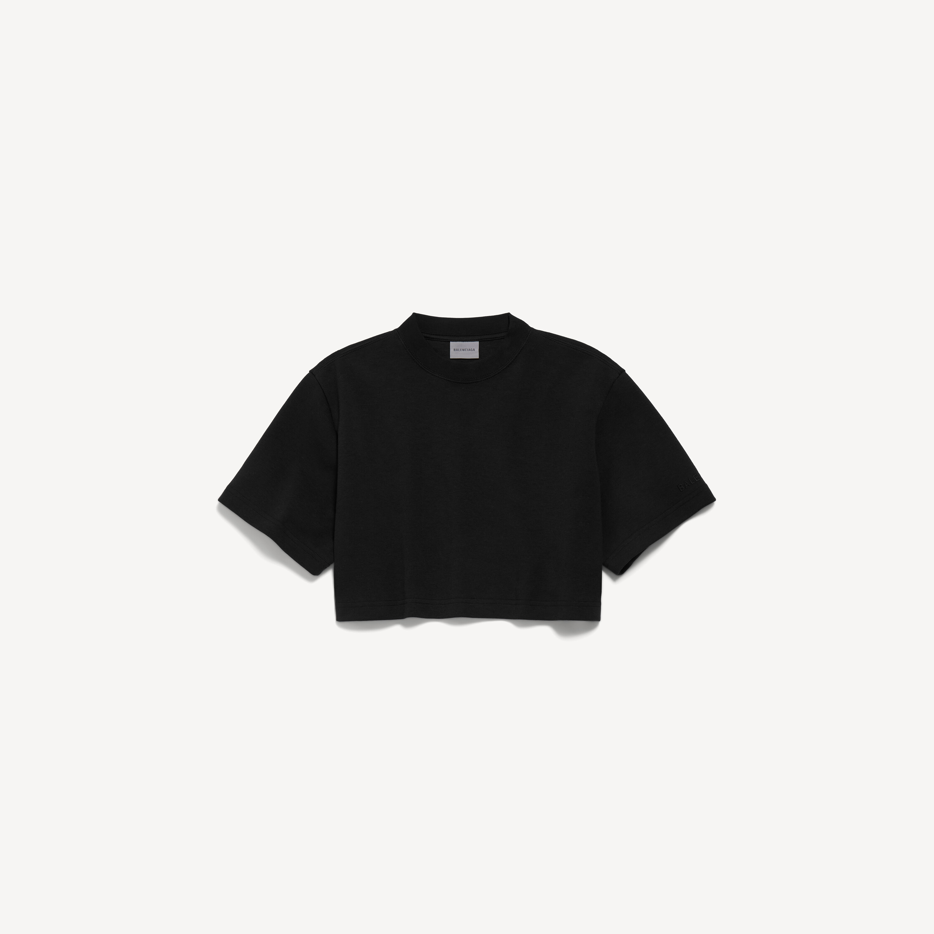 Women's Cropped T-shirt in Black | Balenciaga US