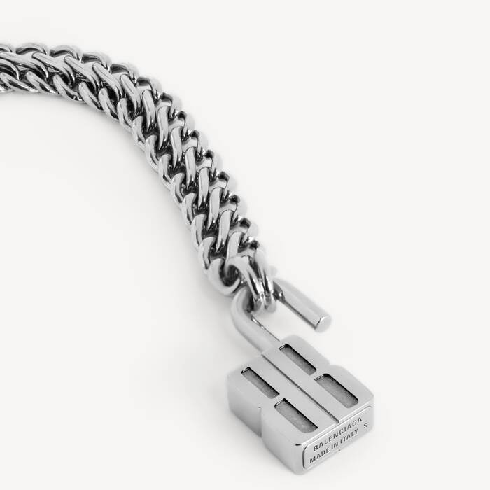 Bracelet Nano Lock pour Femme en Argent - Femme | Balenciaga Belgique FR - Image 3