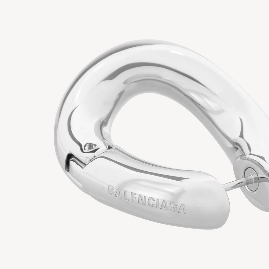 Women's Loop Earrings in Silver | Balenciaga United Kingdom EN - Image 4