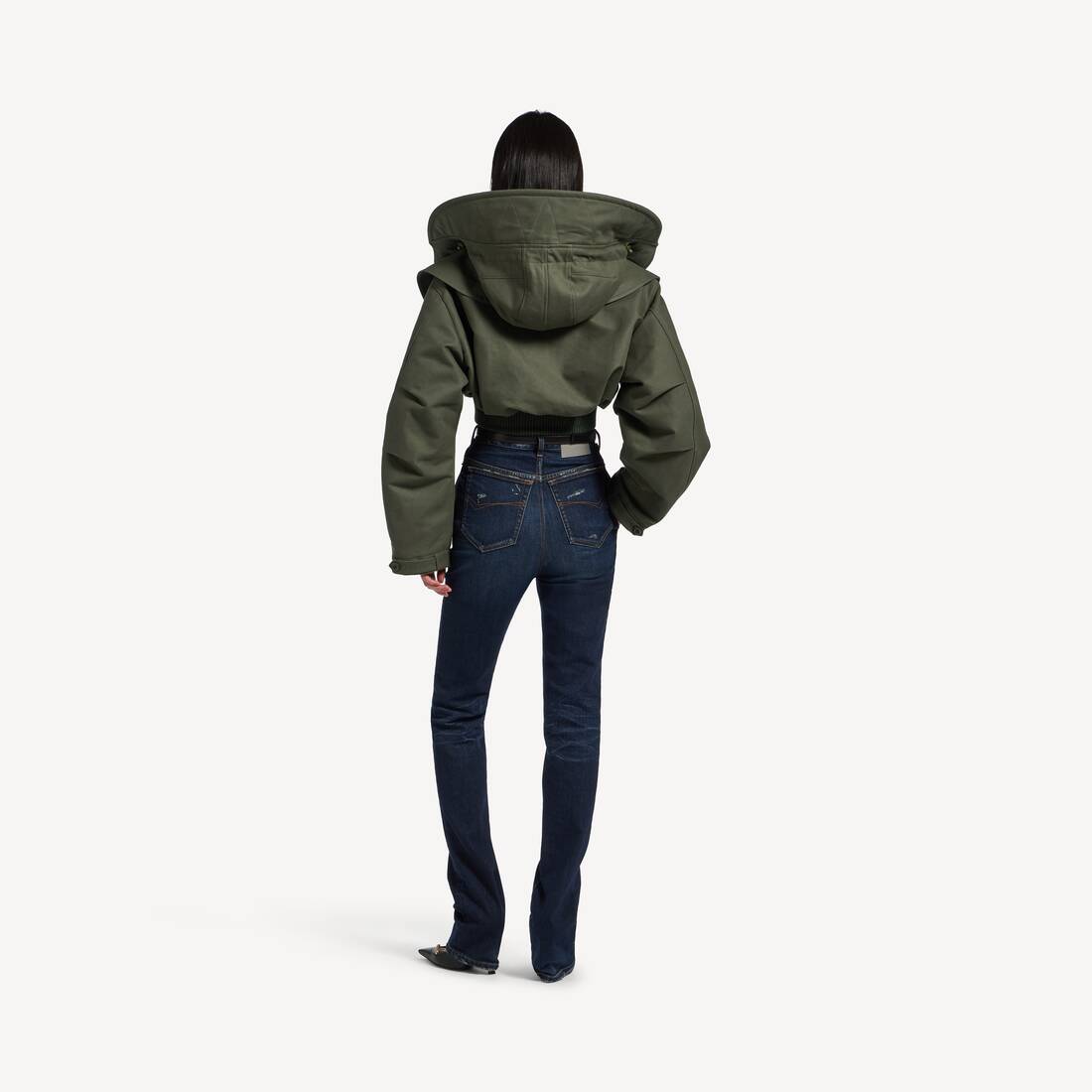 Parka Militar Corta para Mujer en Verde | Balenciaga Estados Unidos ES - Image 4