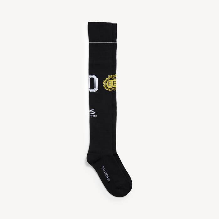 Men's Naval Crest Long Socks in Black - Men | Balenciaga Zimbabwe EN - Image 1