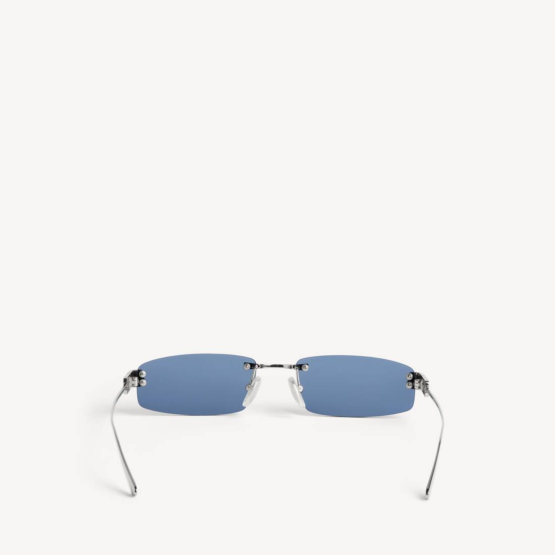 Women's Gossip Rectangle M Sunglasses in Dark Ruthenium/blue | Balenciaga United Kingdom EN - Image 2
