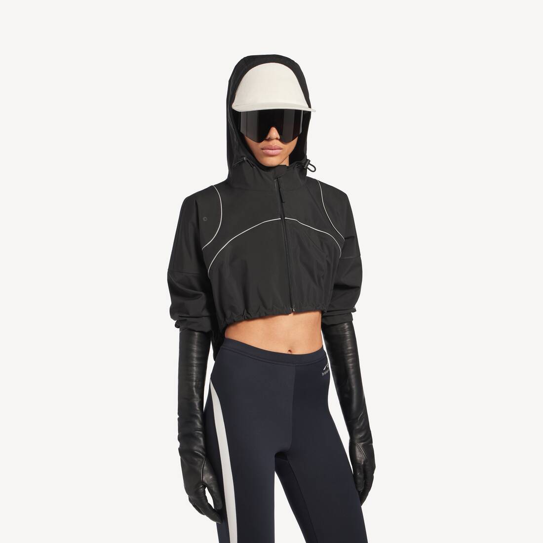 Veste Cropped Techwear pour Femme en Noir | Balenciaga Belgique FR - Image 5