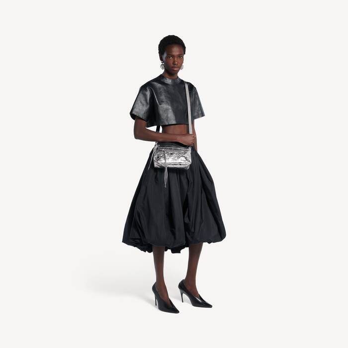 Sac Le City Moto Mini pour Femme en Argent - Femme | Balenciaga Belgique FR - Image 3