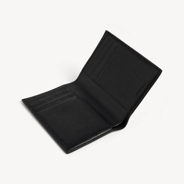 Men's Signature Vertical Bifold Wallet Bb Monogram Coated Canvas  in Black/grey - Men | Balenciaga Portugal EN - Image 3