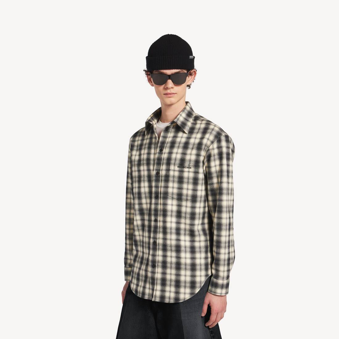 Hemd Normale Passform f&uuml;r Herren in Wei&szlig;/schwarz | Balenciaga Deutschland DE - Image 5