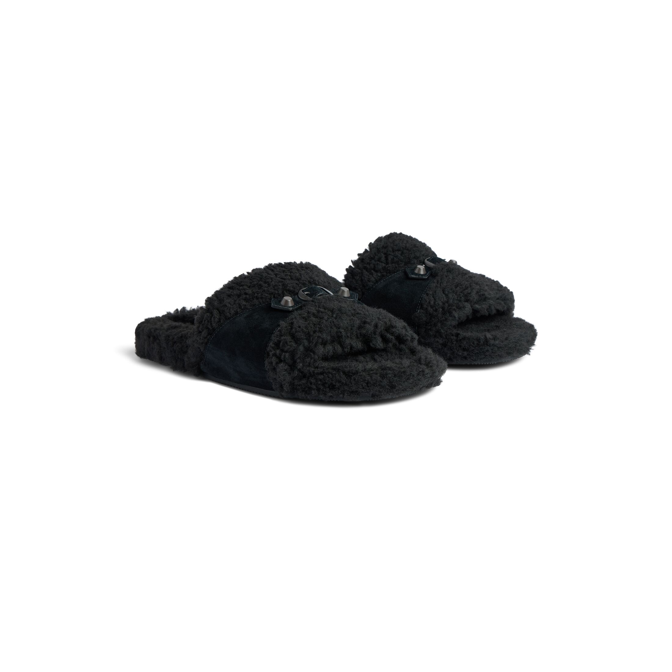 furry slide sandal