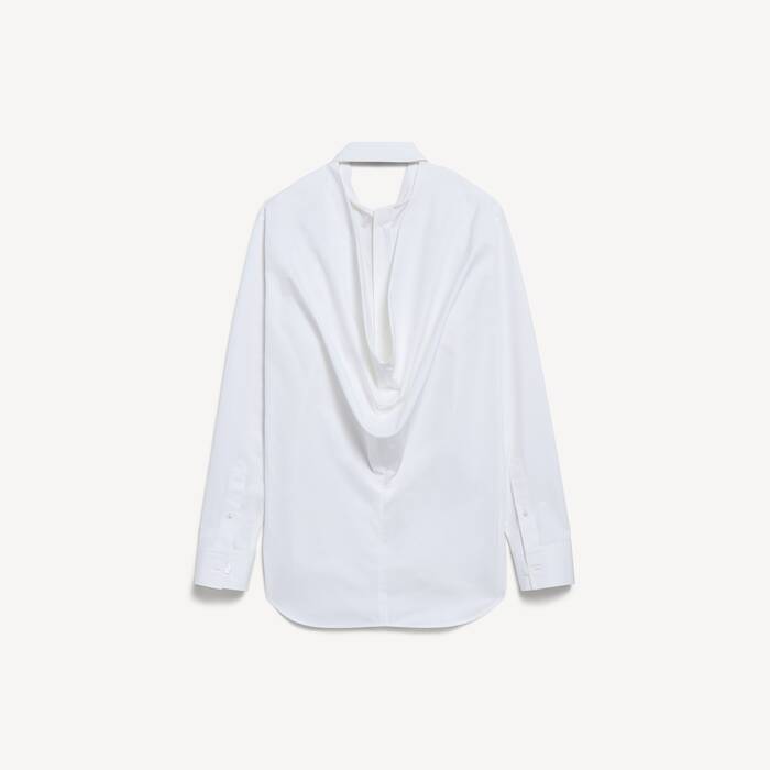 Women's Draped Back Shirt in White - Women | Balenciaga United States EN - Image 2