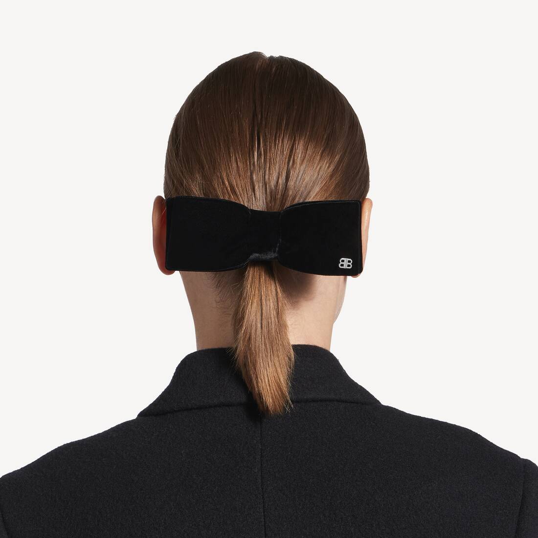 여성 홀리 헤어 보우 블랙/샤이니 실버 | 발렌시아가 대한민국 KO - Image 4