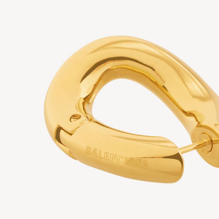 Pendientes Loop para Mujer en Oro - Mujer | Balenciaga Espa&ntilde;a ES - Image 3