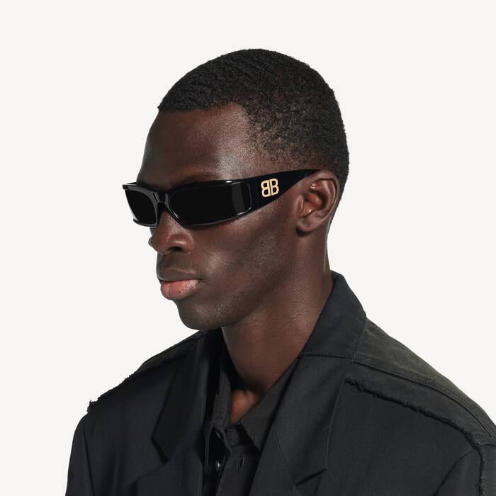 Sunset Rectangle Sunglasses  in Black | Balenciaga United States EN - Image 3