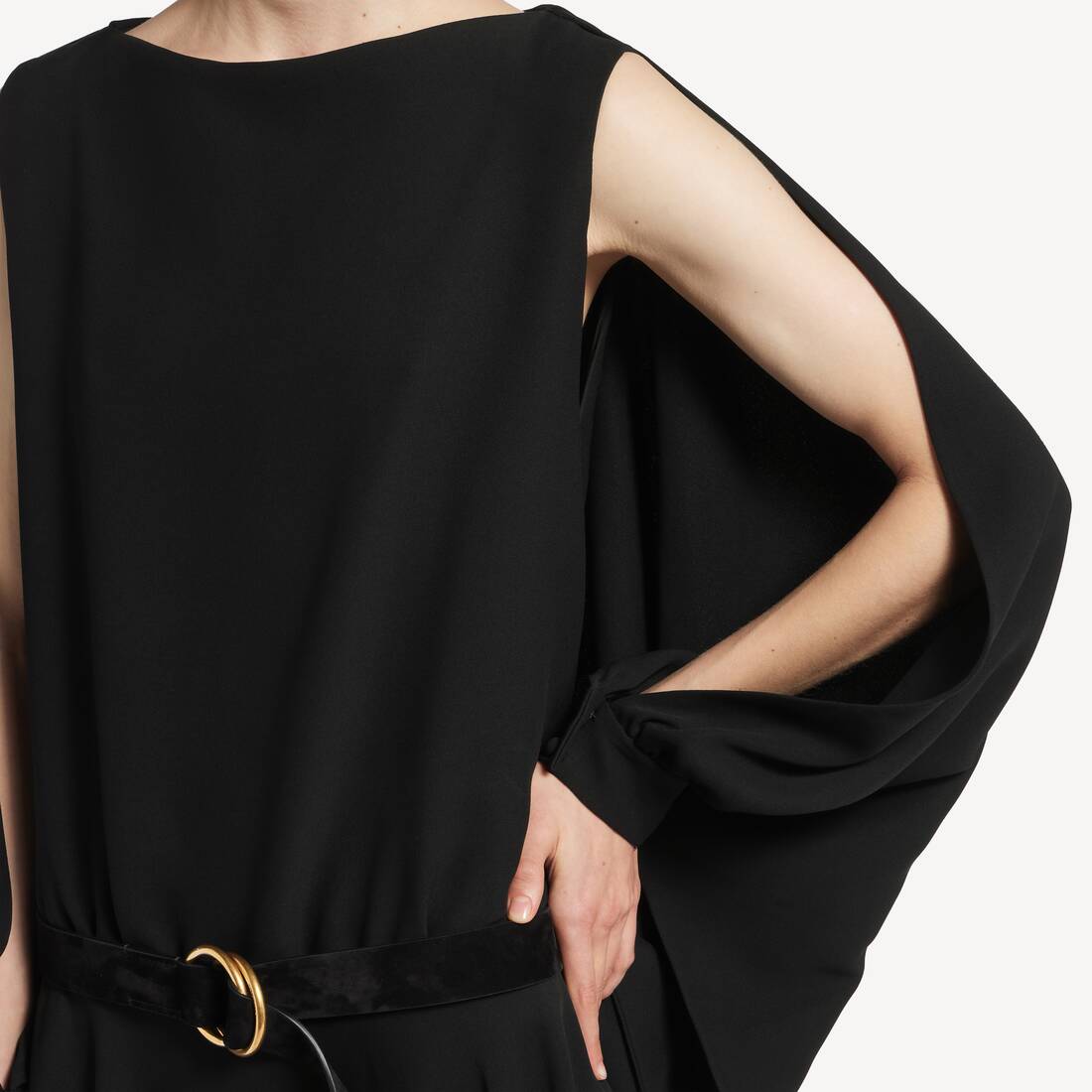 Women's Long Sleeve Balloon Dress in Black | Balenciaga United States EN - Image 6