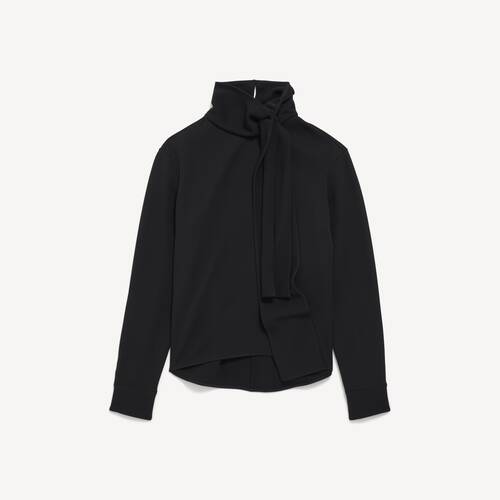 silk crepe scarf shirt