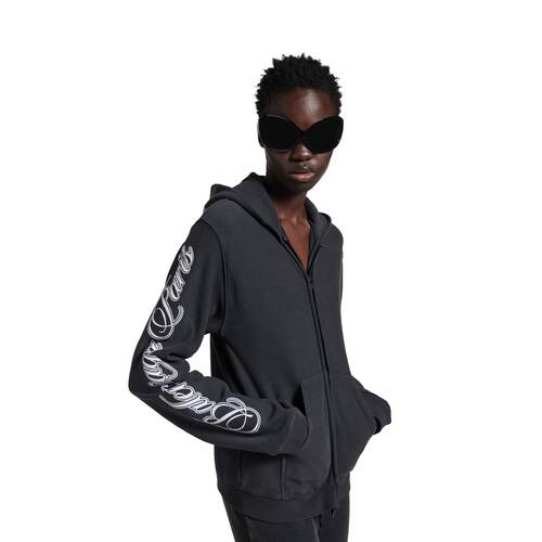 hoodie zippé cursive fit regular