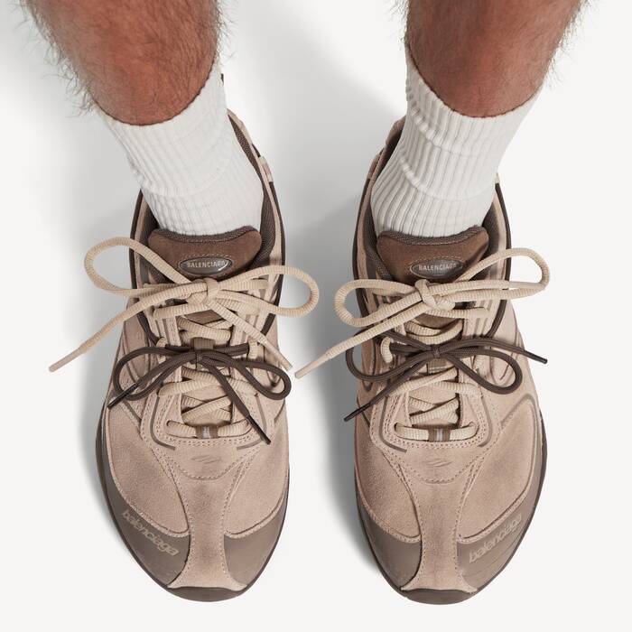 Men's Radar Velvety Sneaker in Beige/brown - Men | Balenciaga Netherlands EN - Image 3