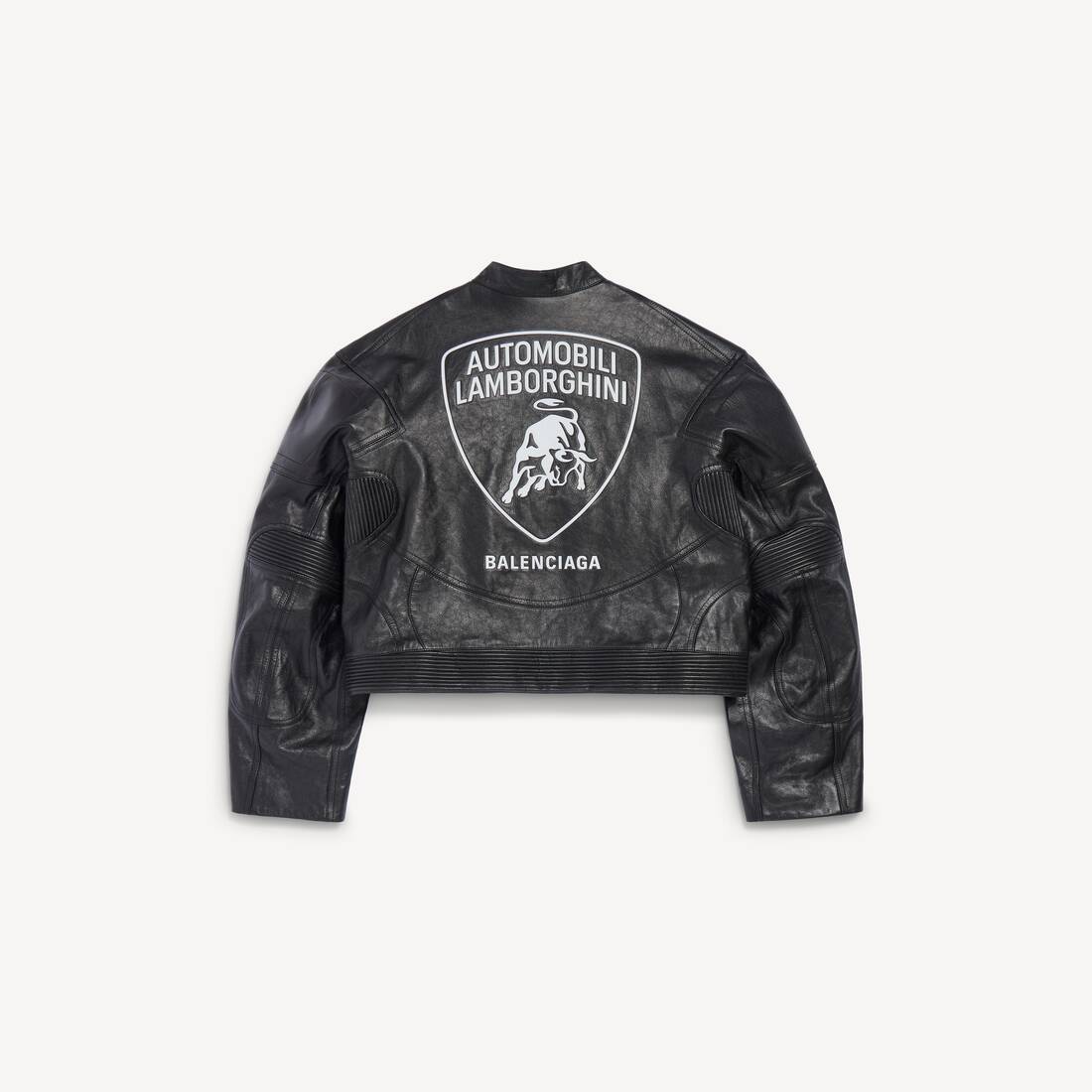 Men's Balenciaga I Automobili Lamborghini Biker Jacket in Black | Balenciaga Spain EN - Image 2