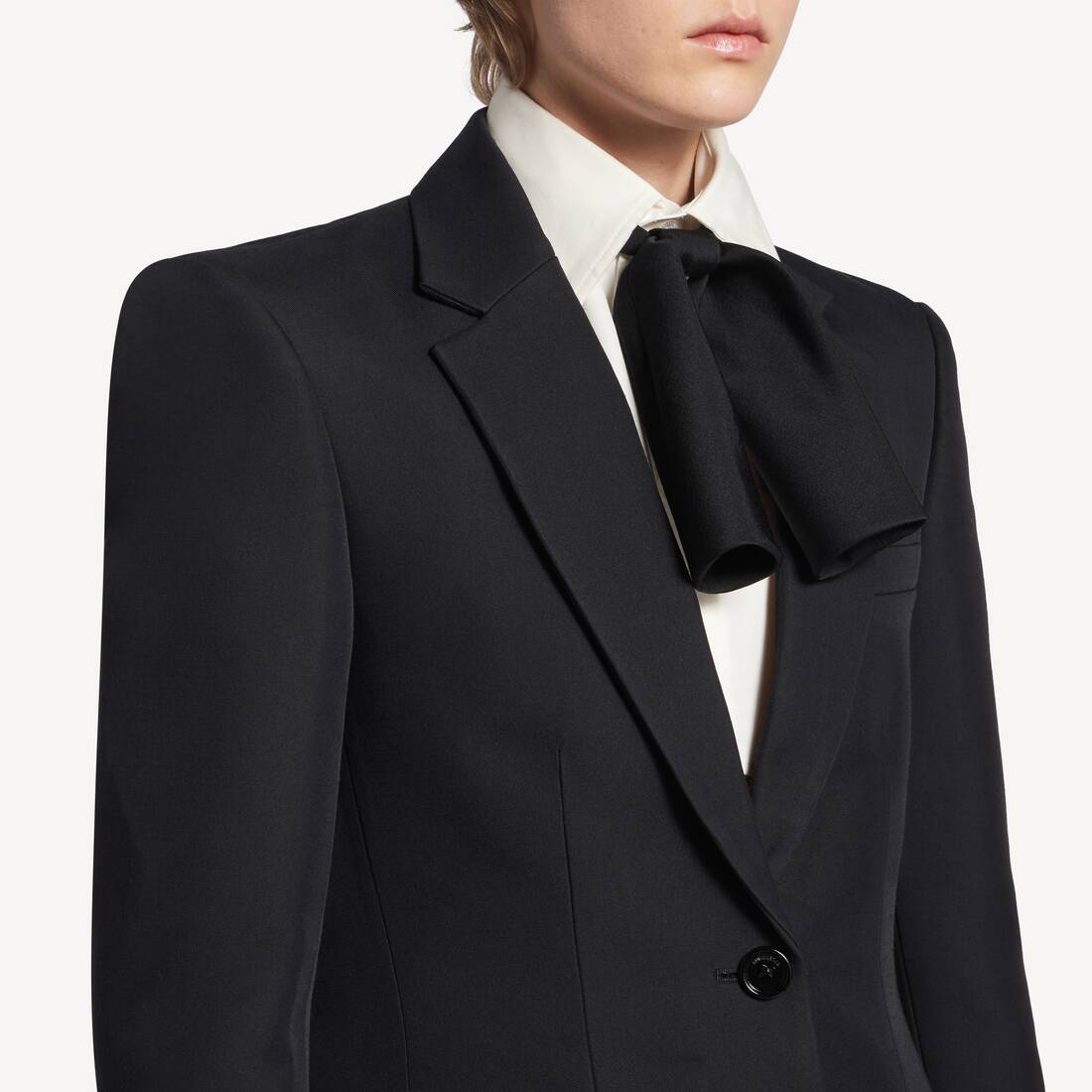 Einreihige Cocoon Jacke f&uuml;r Damen in Schwarz | Balenciaga Schweiz DE - Image 6