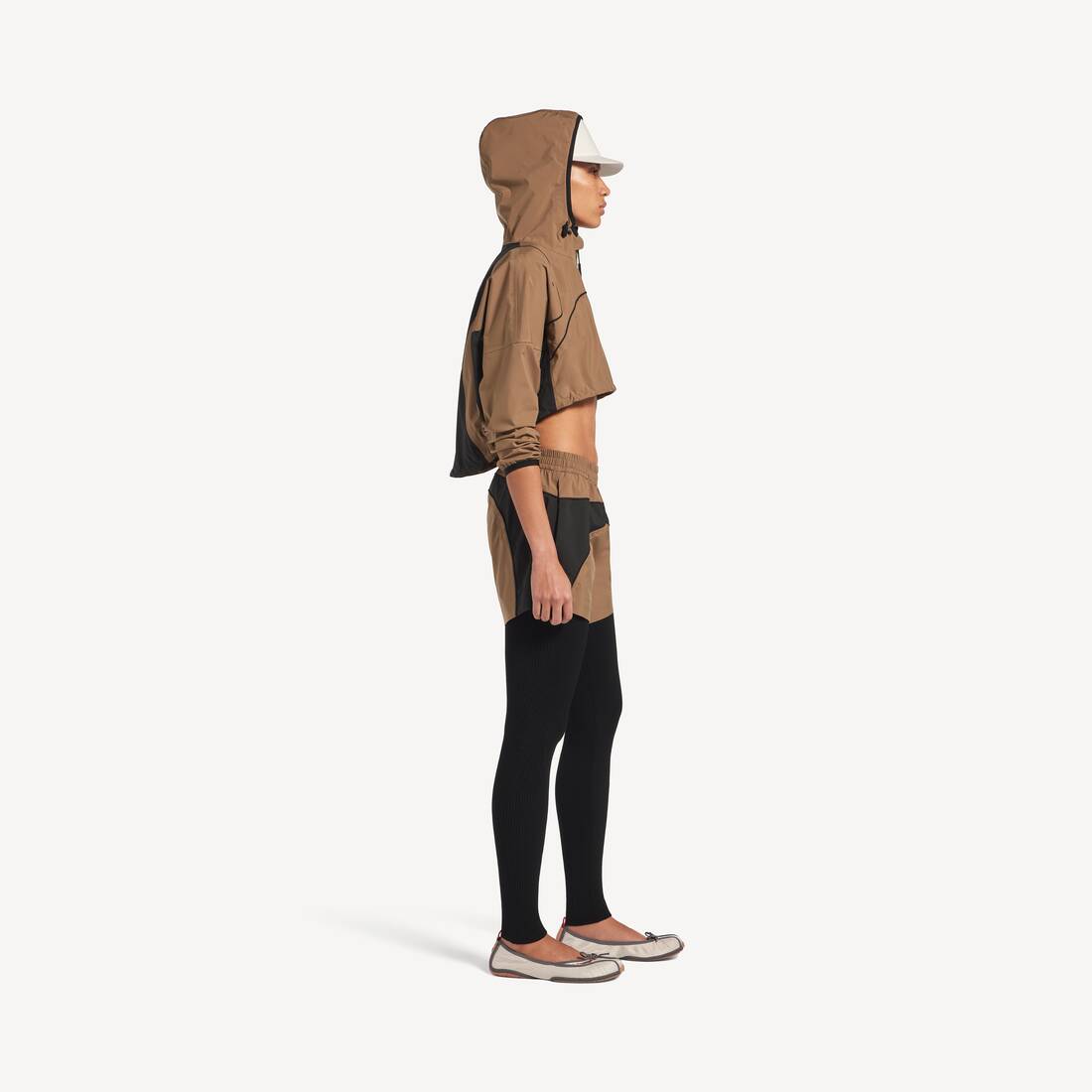여성 테크웨어 크롭 재킷 카멜 | 발렌시아가 대한민국 KO - Image 3