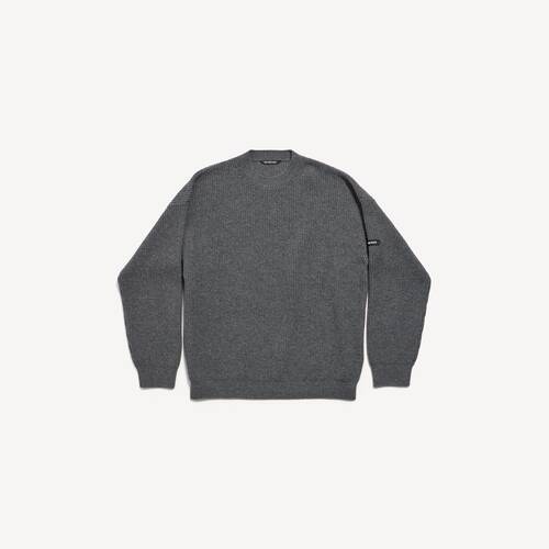 patch crewneck sweater