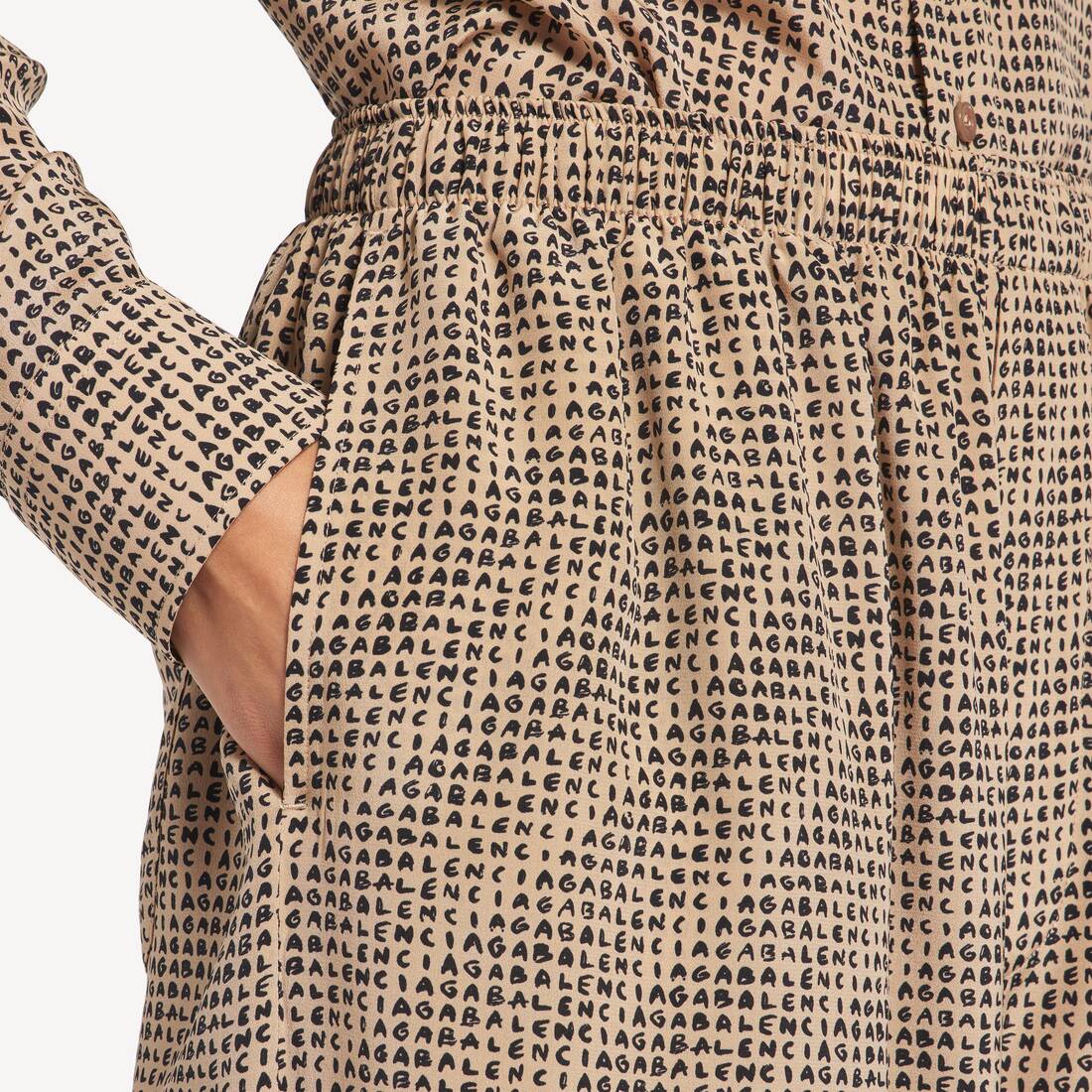 Women's Monogram Pyjama Pants in Beige/black | Balenciaga Netherlands EN - Image 6