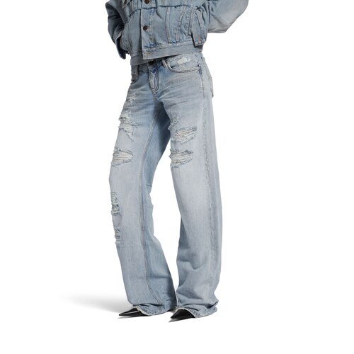 fitted low-waist pants