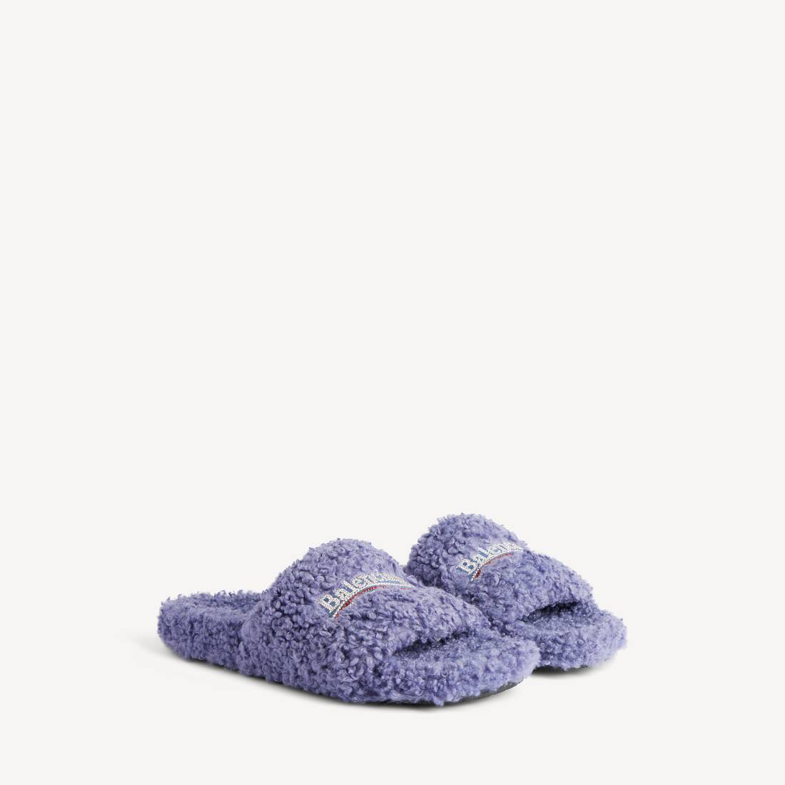 Women's Furry Open Mule in Hortensia/crystal/red | Balenciaga United States EN - Image 2