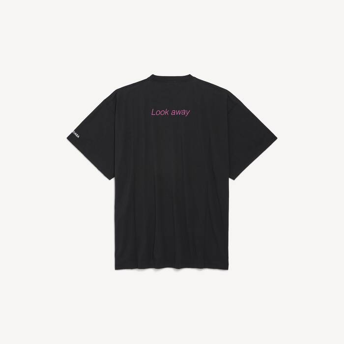 Men's Look Away Oversized T-shirt in Black - Men | Balenciaga Japan EN - Image 2