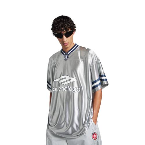 3b football v-neck t-shirt oversized