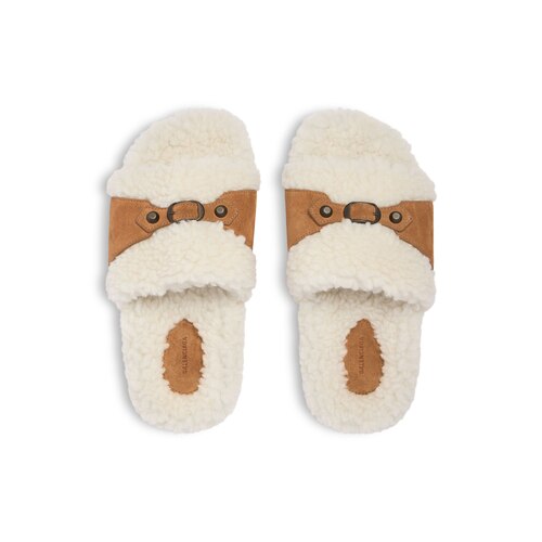 furry slide sandal