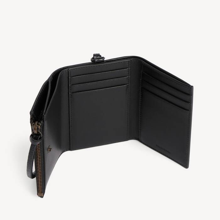 Men's Le City Trifold Wallet On Strap in Black - Men | Balenciaga Canada EN - Image 3