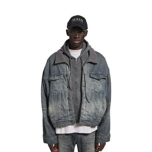 layered lined denim jacket