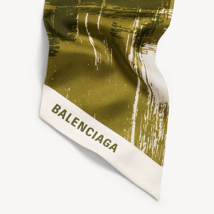 여성 페인트브러시 트윌리 스카프 다크 카키 - 여성 | 발렌시아가 대한민국 KO - Image 3