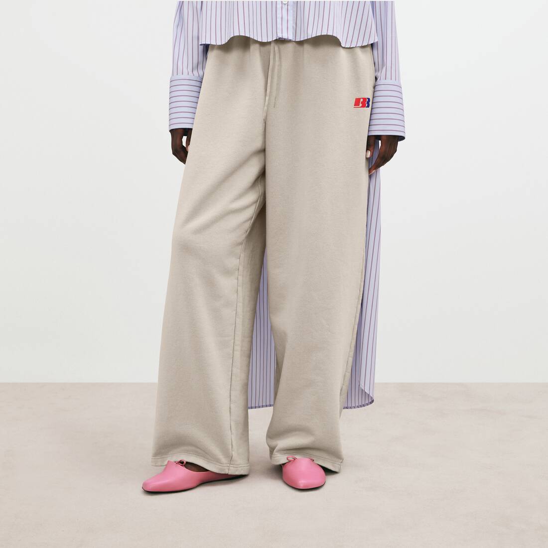Women's Club Bb Relax Sweatpants in Pearl Color | Balenciaga Lithuania EN - Image 5