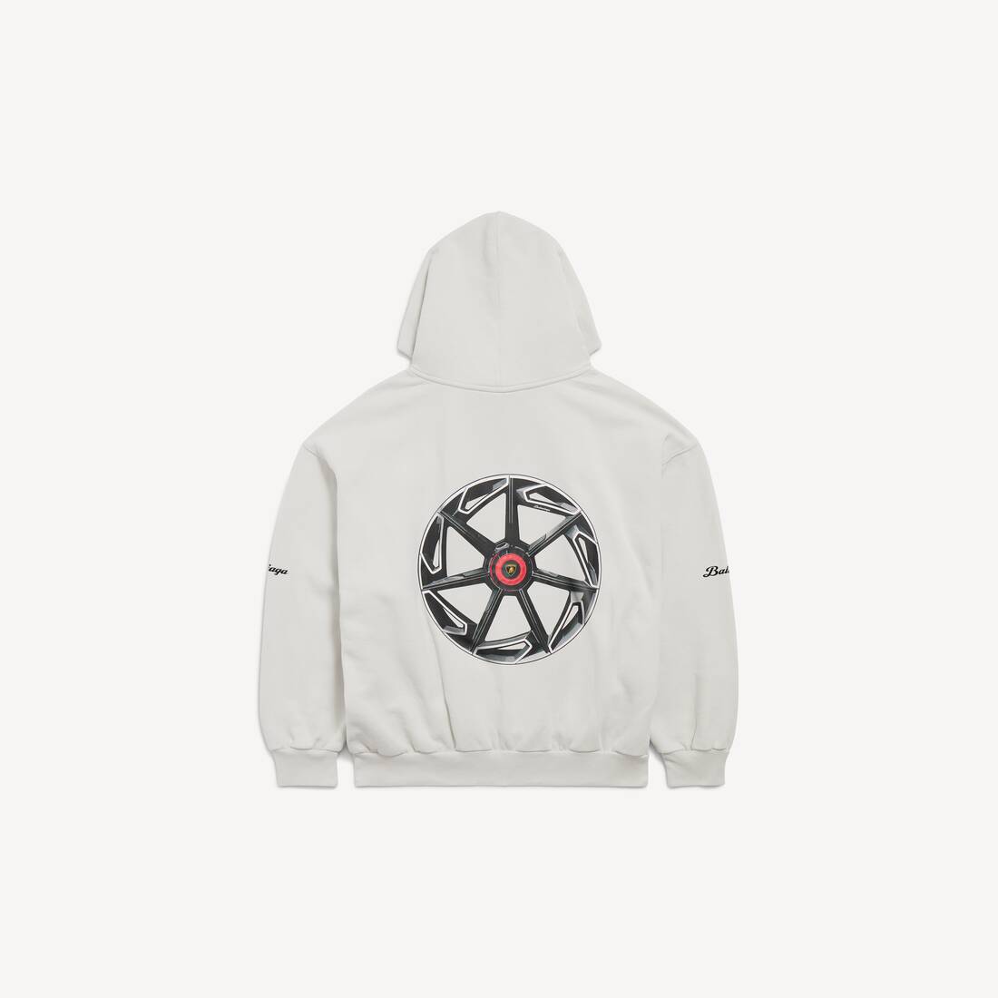 Men's Balenciaga I Automobili Lamborghini Medium Fit Hoodie in Dirty White | Balenciaga Portugal EN - Image 2