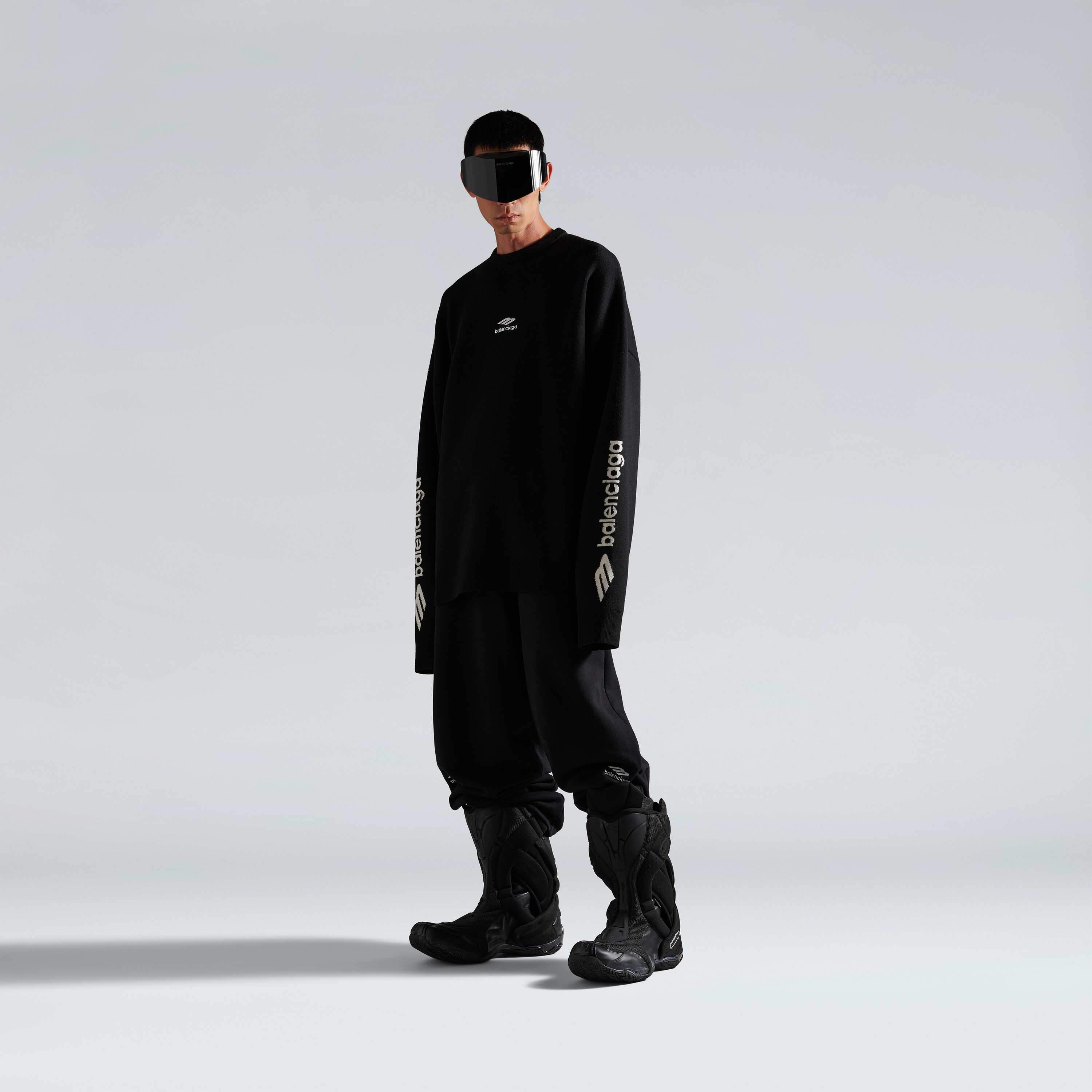 ブラック/ホワイト の メンズ 3b Sports Icon Ski クルーネック