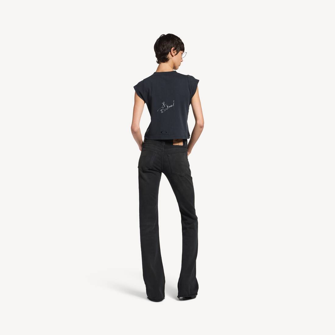 Women's Balenciaga Music | Britney Spears Series Shrunk T-shirt in Faded Black /blue | Balenciaga United States EN - Image 4