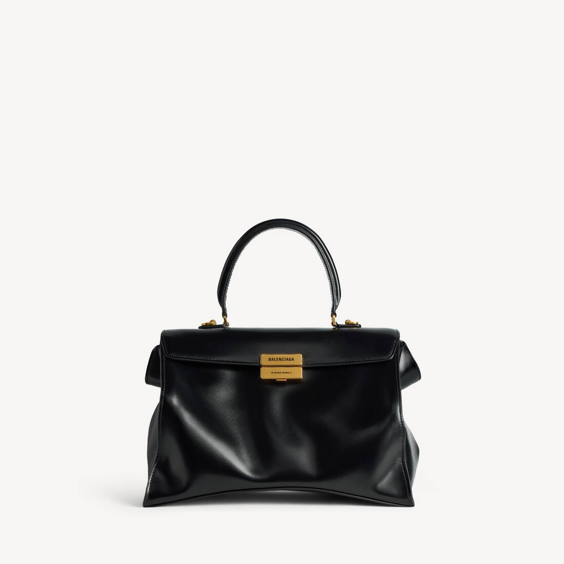 Hourglass Avenue Top Handle Bag Medium in Black
