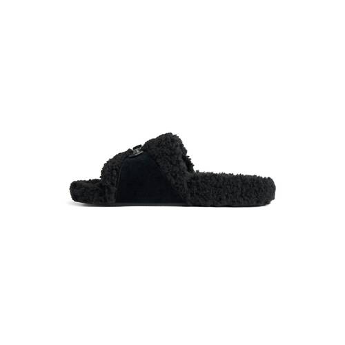 furry slide sandal