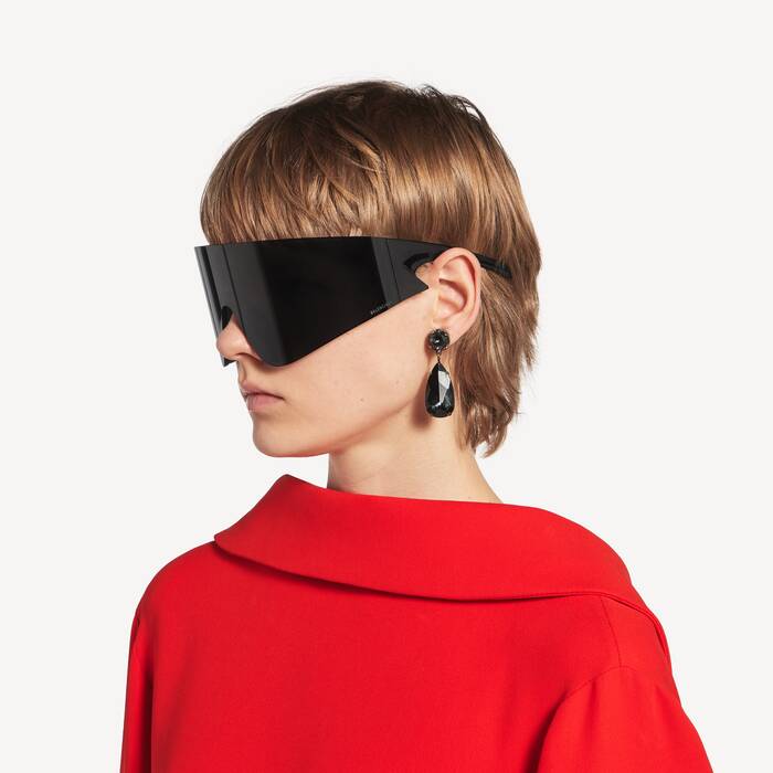 Midnight Mask Sunglasses in Black | Balenciaga United States EN - Image 3