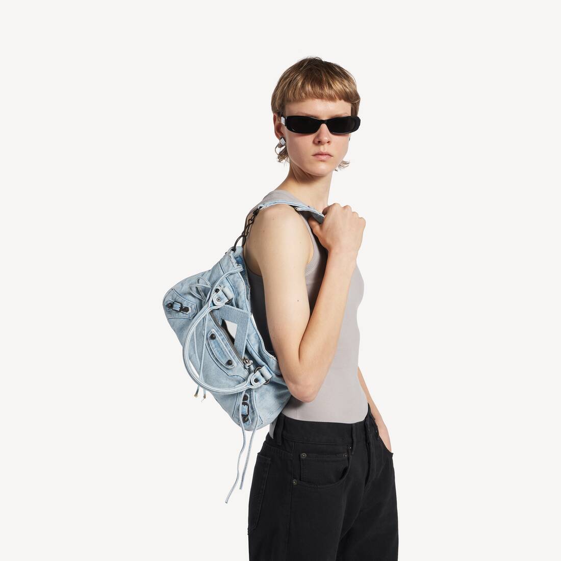 Women's Le City First Bag in Light Blue | Balenciaga Australia EN - Image 7